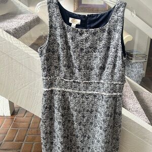 Talbots  navy tweed work dress 14